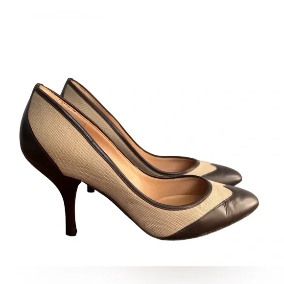 Ferragamo • 3” Brown Leather Pump Heels Size 4US 34.5EU - Picture 3 of 10